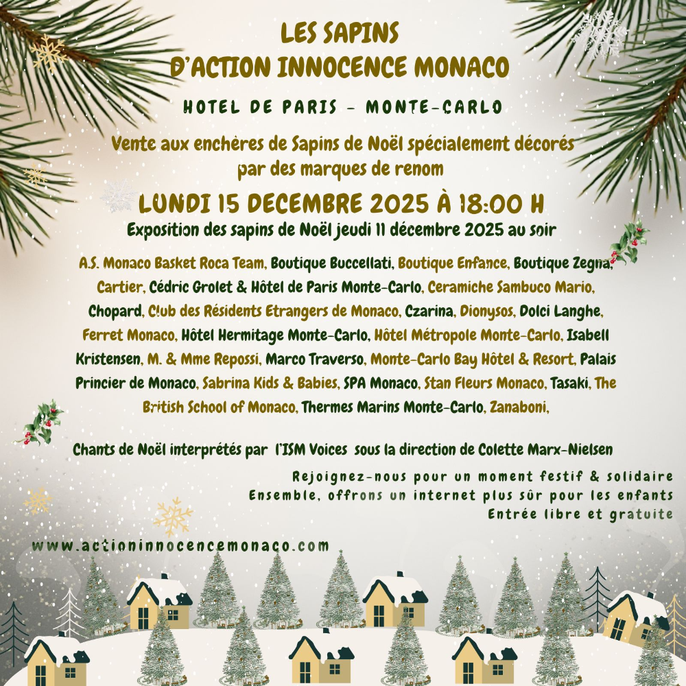 VENTE AUX ENCHERES LES SAPINS D'ACTION INNOCENCE MONACO