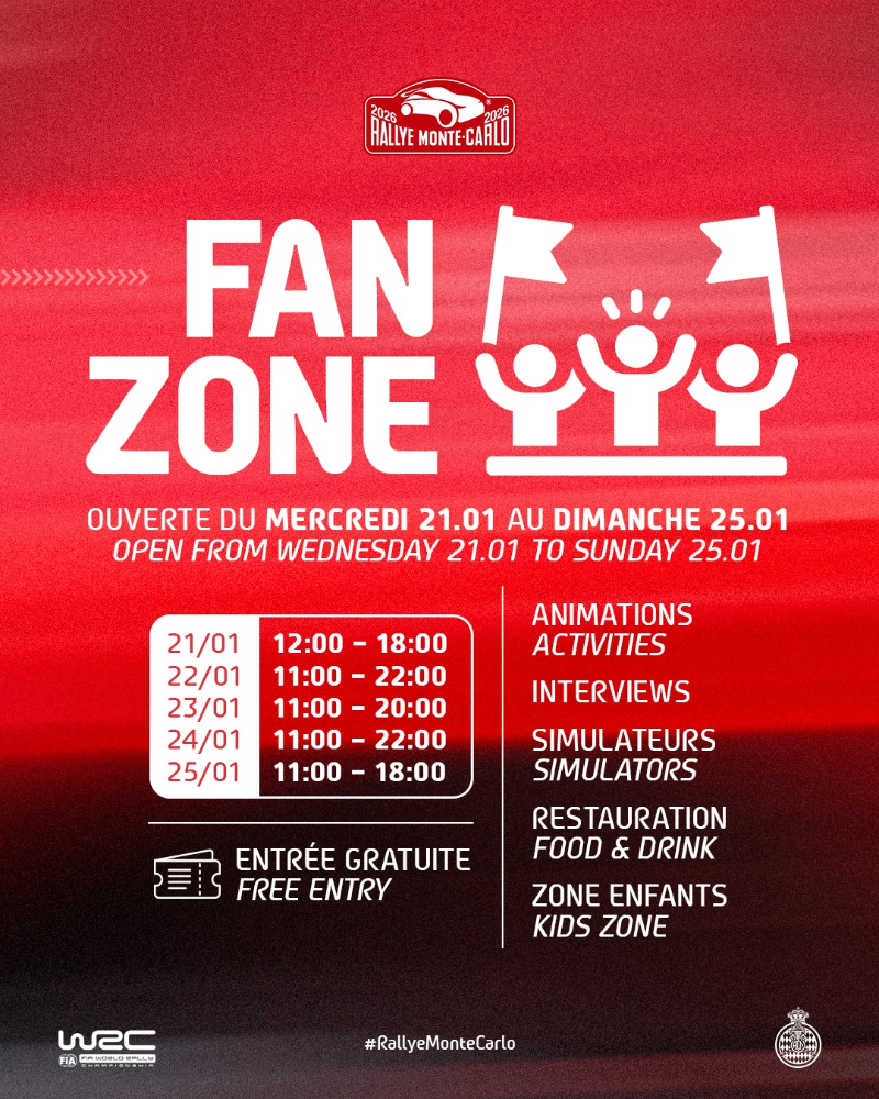 Rallye Monte-Carlo 2026 - Programme de la FAN ZONE