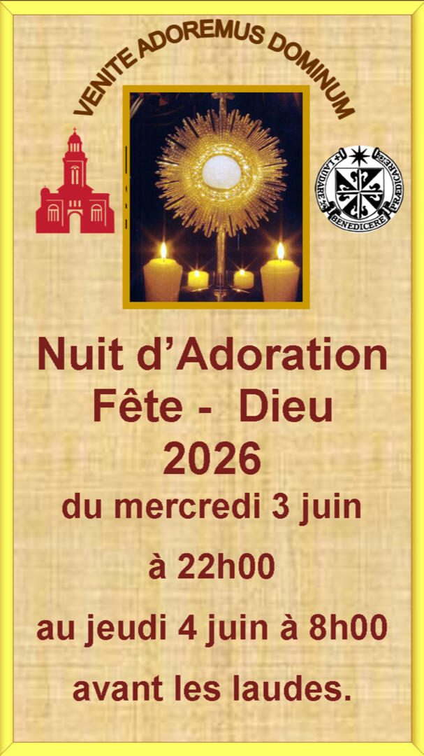Nuit d'Adoration Préparation à la Fête-Dieu
