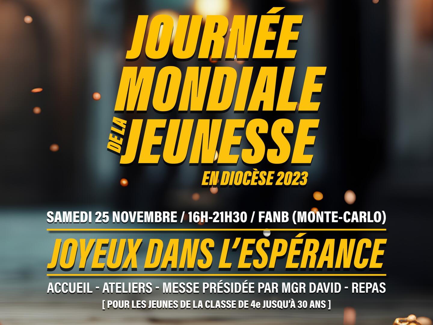 JOURNÉE MONDIALE DE LA JEUNESSE EN DIOCÈSE 2023