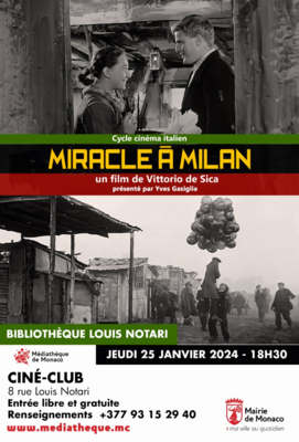 Ciclo del cinema italiano, "Miracolo a Milano" di Vittorio de Sica (1951) presentato da Yves Gasiglia