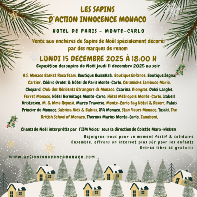 VENTE AUX ENCHERES LES SAPINS D'ACTION INNOCENCE MONACO