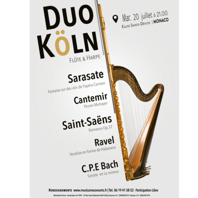 Duo Köln - Flauto & Arpa - martedì 20 Iuglio 2021 a Monaco