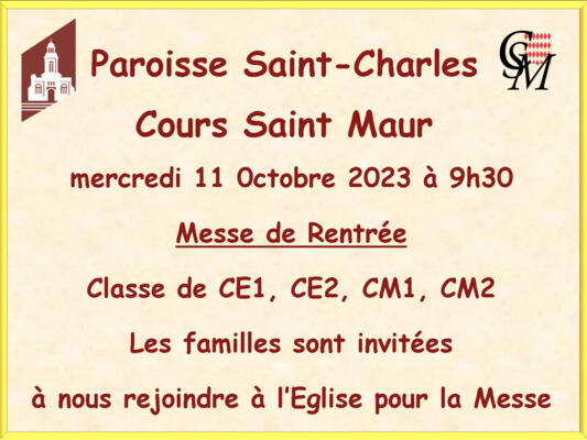 Cour St Maur, Messe de rentrée