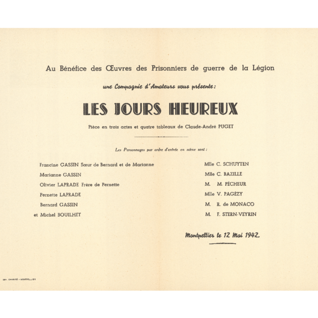 Performance of the play "Les jours heureux" by the Studio de Monaco 1/1