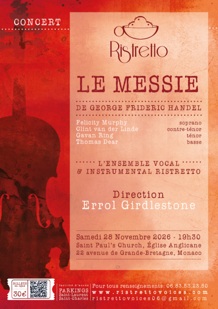 Concert Le Messie de Haendel - Samedi 28 novembre 2026 1/1