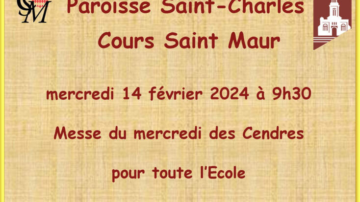 Messe des Cendres Cours St Maur