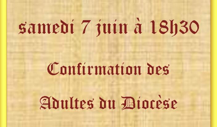 Confirmation des Adultes du Diocèce