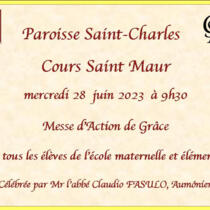 Cours St Maur, Messe d'action de grâce